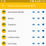 Tabla de mareas - Playas